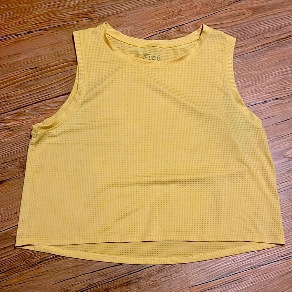 FLEO - Dylan Crop Tank Top - Yellow - Large
